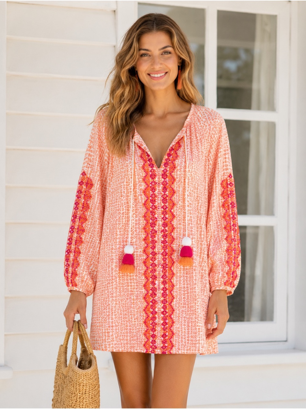 Cabana Life Tulum Coverlux Tassel Tunic Dress Medium NWT UPF 50+ Boho